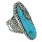 Southwest Turquoise Sterling Silver Ring Size 8-1/4 YX85586